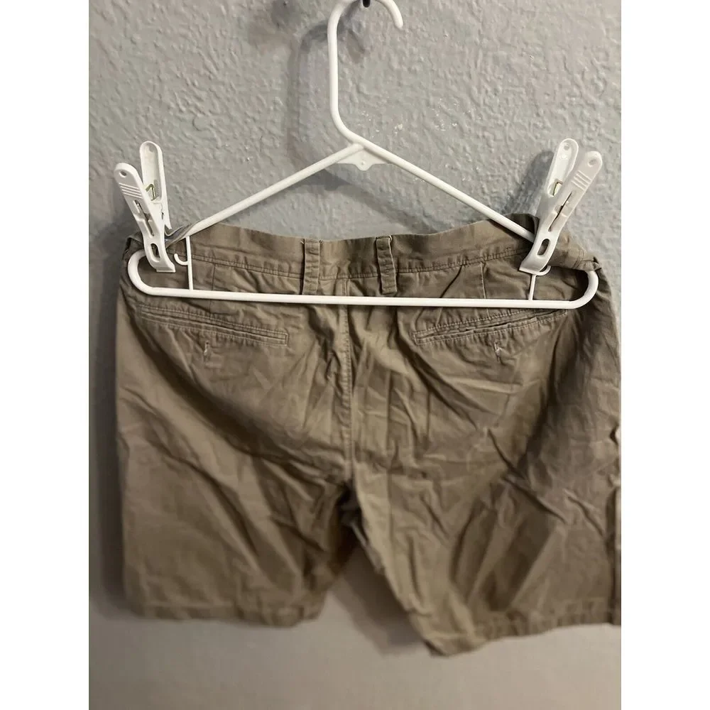 J Crew Club Shorts Men's 34W‎ FlatFront Brown Chino Shorts Inseam 10 Inch…